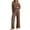 Brown, variant on Luniro Lounge Sets for Women Fall Pajamas Set Ribbed Knit Long Sleeve Top Pants 2 Piece Outfits