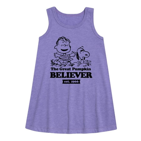 

Peanuts - The Great Pumpkin Believer - Toddler and Youth Girls A-line Dress