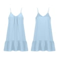 thumbnail image 4 of XiYing Robes pour Femmes Grande Taille, Robe d'Été en Lin à Bretelles Spaghetti pour Femmes, Sans Manches Ajustable, Ourlet à Volants, Plage, Vacances, Décontractée, Coupe Ample, S-TTG, 4 of 9