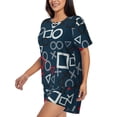 thumbnail image 5 of Sigee Navy Blue Geometric for Sleepwear Casual Pjs with Pockets Women's Pajamas Sets Shorts 2 Piece Short Sleeve Lounge Sets Small, 5 of 9