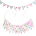 thumbnail image 1 of Cartoon Print Fabric Bunting 12 Pennant Flags Wedding Party Decoration Banner, 1 of 5