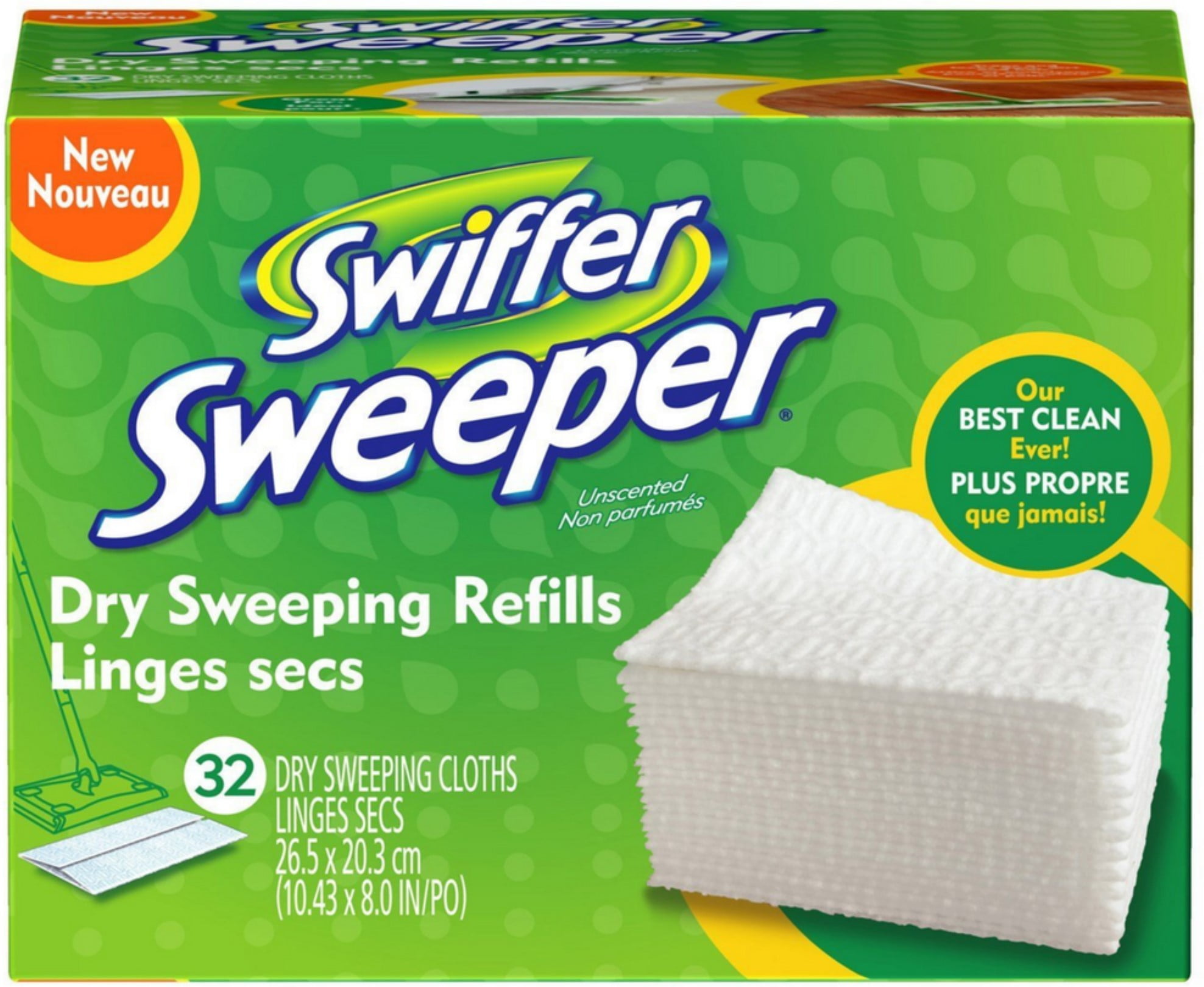 2 pack Swiffer Disposable Cloth Dry Sweeping Refills unscented 