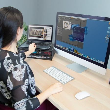 Mount-It! - Mesh Computer Riser Stand for Monitor - Black