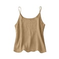 thumbnail image 6 of Lumtrix Cotton Linen Tank Tops For Women Loose Fit Spaghetti Strap Sleeveless Tops Summer Beach Gauze Shirts Plus Size Earthy Yellow S, 6 of 6