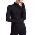 thumbnail image 1 of Chaquetas deportivas para mujer Cremallera completa Agujeros para los pulgares Bolsillos Running Fitness, 1 of 7