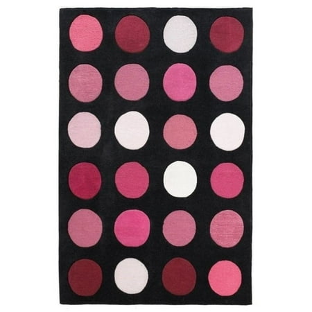 - Hawthorne Collection 5' x 7' Hand Tufted Rug in Black and Pink