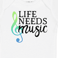 thumbnail image 4 of Inktastic Life Needs Music- ocean colors Boys or Girls Baby Bodysuit, 4 of 5