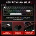 thumbnail image 2 of ATTACK SHARK X65 HE Rapid Trigger Keyboard, 0.01mm RT Accuracy, 8Khz 60% Wired Magnetic Switch Gaming Keyboard with 8Khz Coiled Cable, Adjustable Actuation, Snap Tap, for PC/Mac, Black, 2 of 10