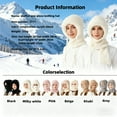 thumbnail image 7 of 3 In 1 Beanie Hat for Women, Windproof Cold-Proof Balaclava Hat with Scarf and Mask for Snow Caps Ski, 7 of 7