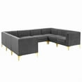 thumbnail image 2 of Modway Triumph Channel Tufted Performance Velvet 8-Piece Sectional Sofa in Gray, 2 of 11