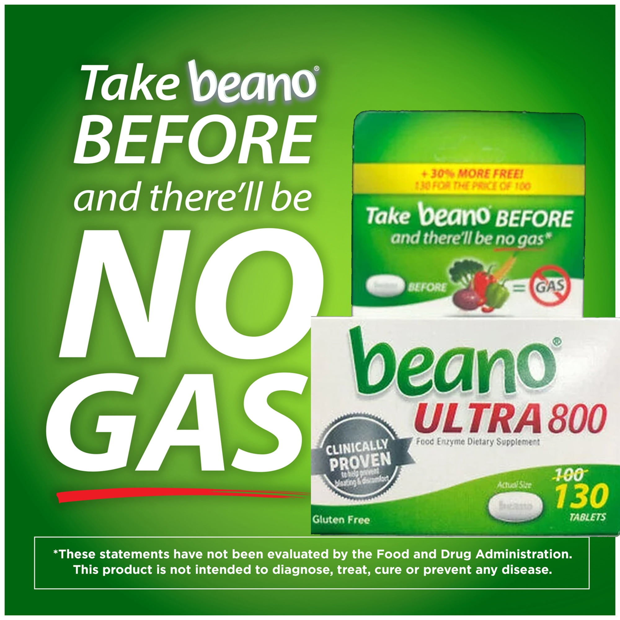 Beano Ultra Strength, Gas Prevention & Digestive Enzyme Supplement, 130 Count Bonus Pack