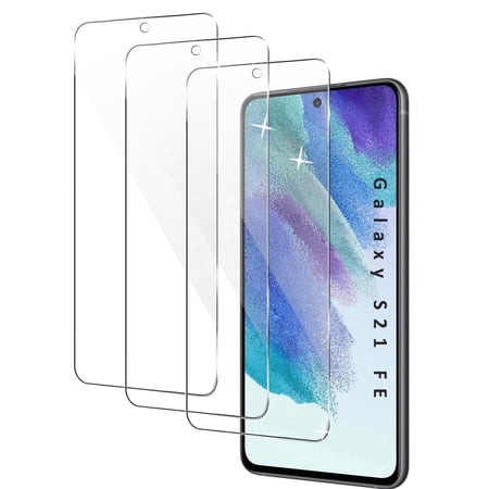 ZYQEEE HD Screen Protector Compatible for Samsung Galaxy S21 FE 6.4", Anti-Scratch Tempered Glass Film, Case Friendly, Easy Install Bubble-Free, 3 Pack