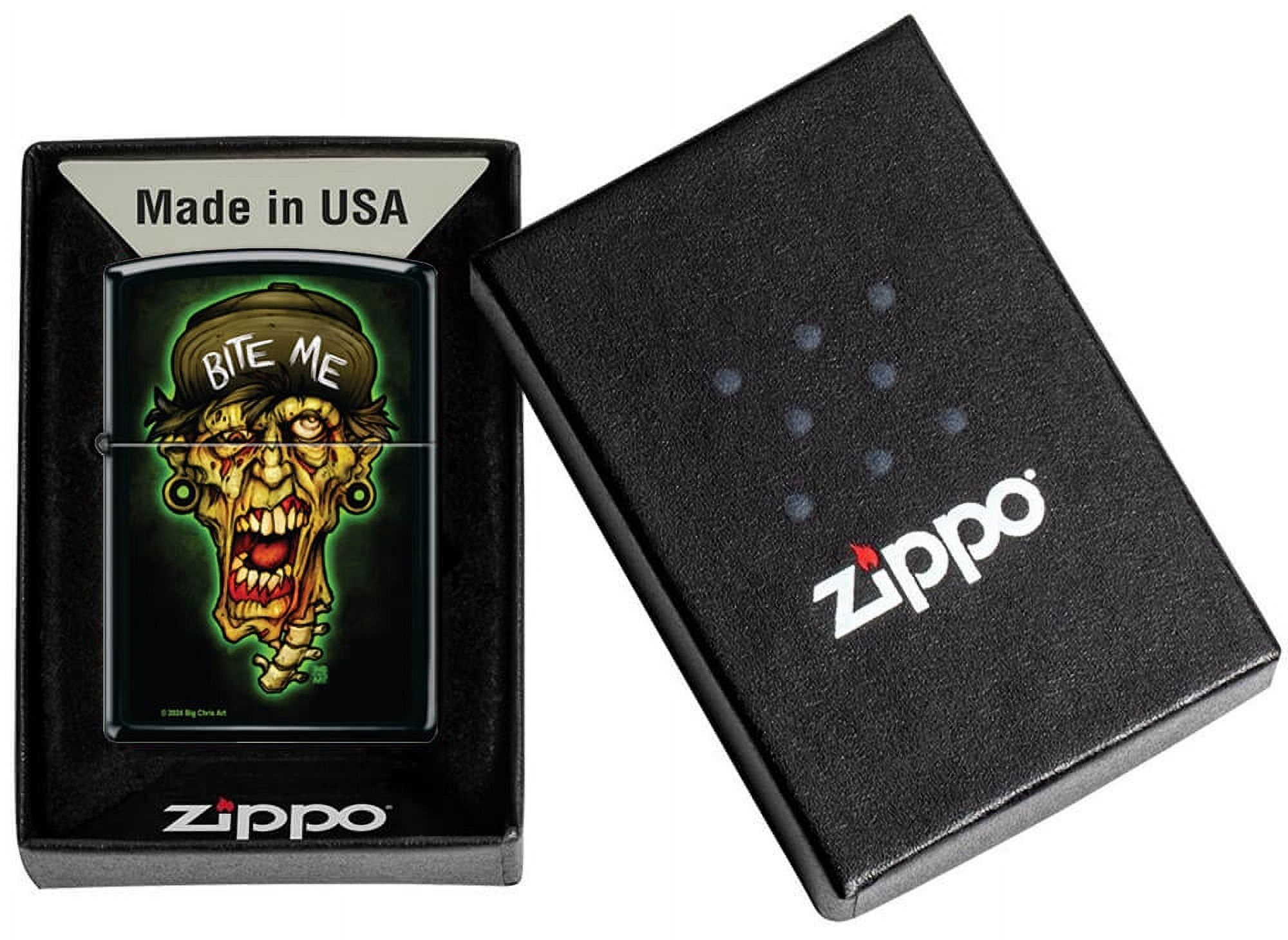 Bite Me by Big Chris Black Matte Zippo Lighter