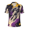 thumbnail image 2 of Daiia Astronaut Floating purple Space Pattern Men’s Polo Shirts,Solid Deck Shirt,Classic Fit, Breathable Cotton Polo for Casual and Sport Wear-3X-Large, 2 of 7