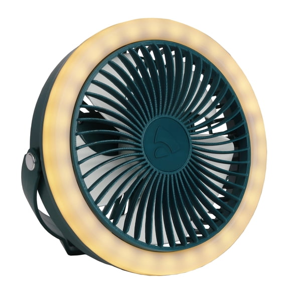 Coghlan's Ventilateur de camping portable rechargeable par USB avec lumière LED - Alimenté par batterie, silencieux, compact