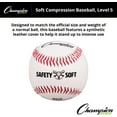 thumbnail image 4 of Champion Sports Syntex Leather Cover Official Size and Weight Soft Compression Baseballs - Polyurethane Center - Pack of 12 - Level 5 (Ages 10+), 4 of 5