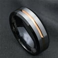 thumbnail image 3 of Fashion Men Matte Stripe Titanium Steel Band Ring Wedding Party Jewelry Gift, 3 of 4