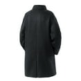 thumbnail image 5 of Aihuaihua Men's Trench Coat Single Trench Coat Notched Lapel Mid Long Peacoat Winter Casual Business Overcoat Black XL, 5 of 6