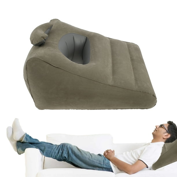 Almohada Inflable Wedge Almohada Ligera de Viaje Wedge Cama Wedge Reposapiernas Almohada de Cojín con Boquillas de Gran Calibre Almohada Ergonómica para Acampar Cuello Soporte Lumbar para Dormir Viaje