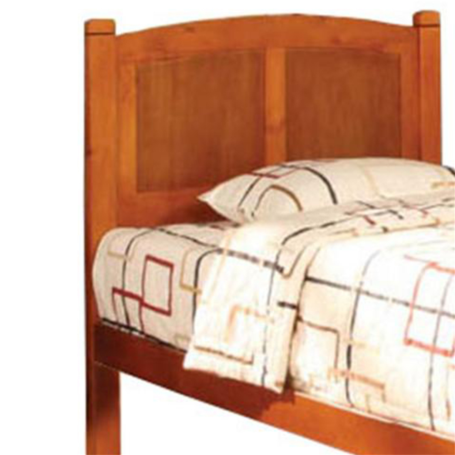 Benjara Wooden Twin Bed with Panelled Headboard and Footboard, Brown - image 2 of 6