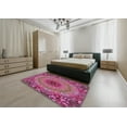 thumbnail image 5 of Ahgly Company Machine Washable Indoor Round Transitional Dark Hot Pink Area Rugs, 10' Round, 5 of 7
