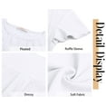 thumbnail image 6 of Fantaslook Pleated Blouses for Women Dressy Casual Tops Business Work Shirts Ruffle Sleeve Crew Neck Summer Outfits, 6 of 8