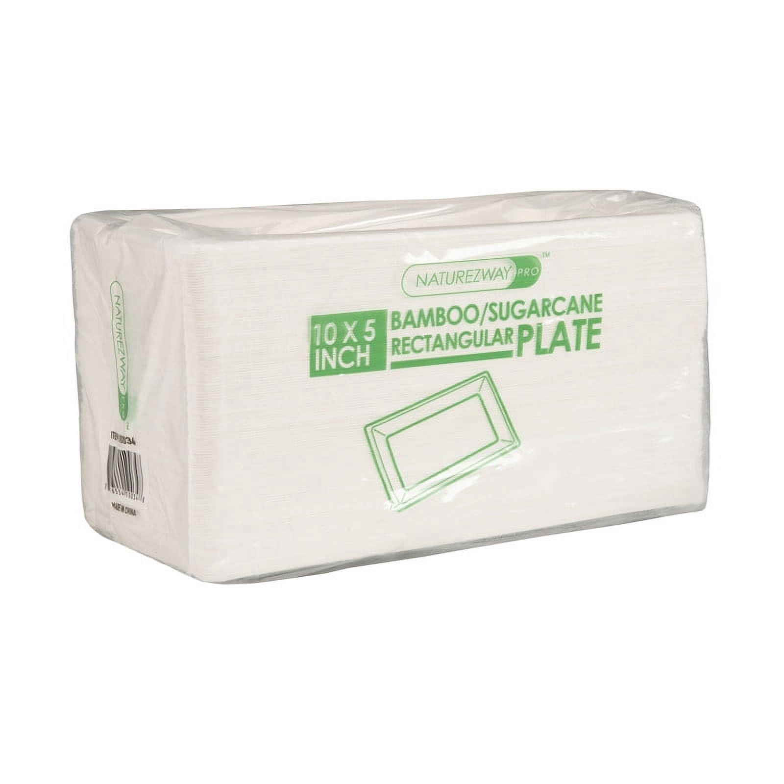 Naturezway Pro 10" x 500 Count Bamboo & Sugarcane Disposable Paper Plates