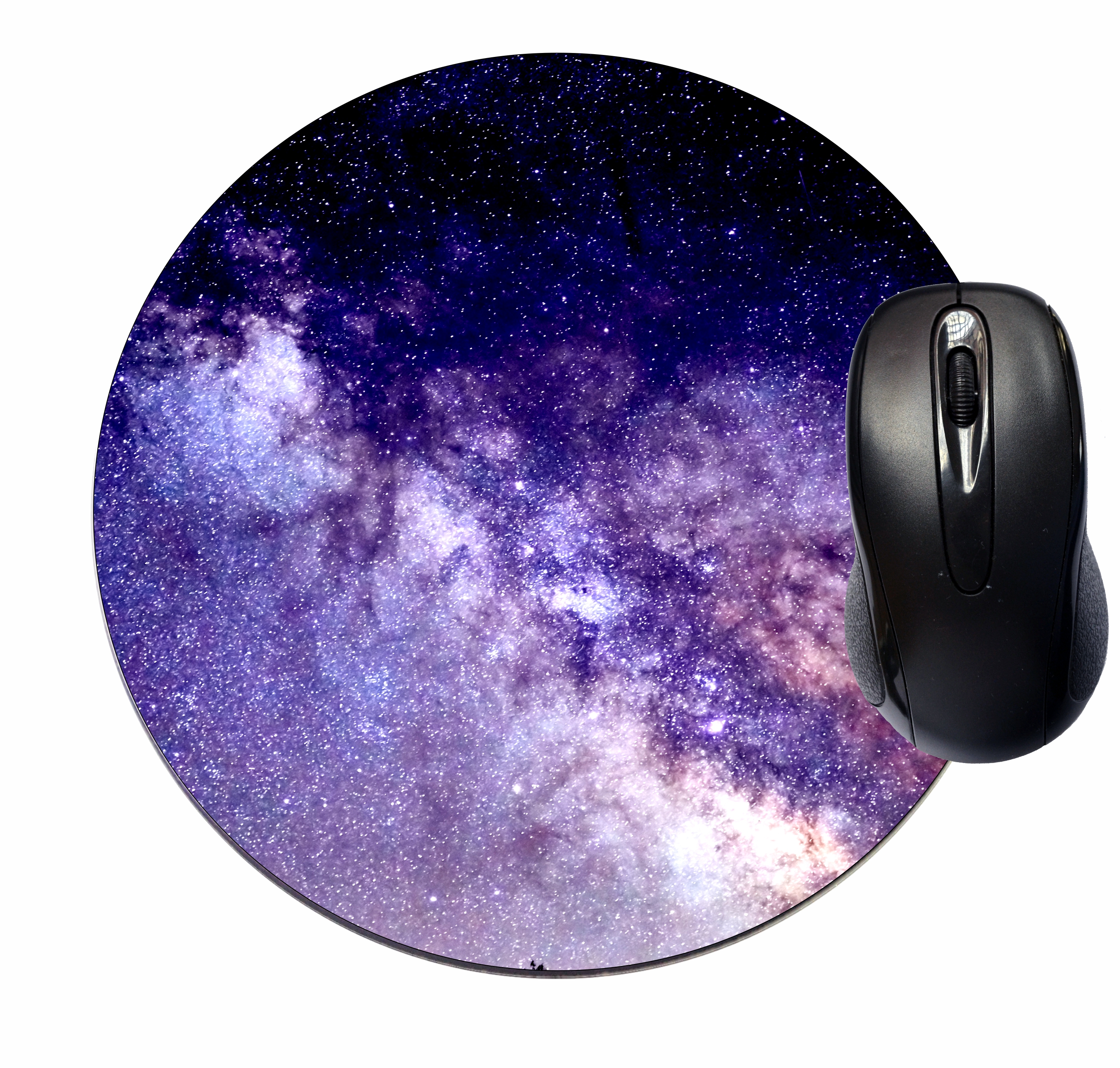 Mouse Mat Pad - Mousepad Cute Desk Round Circle Mousemat - Mouse Pad Galaxy - Purple Space - image 1 of 1