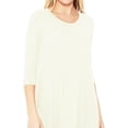 thumbnail image 4 of Women's Casual Loose Fit 3/4 Sleeve Round Neck Jersey Knit A-Line Comfy Solid Midi Dress, 4 of 4