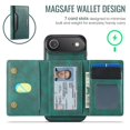 thumbnail image 3 of Case For IPhone Air 6.5" RFID Blocking Protective Purse Case With Magsafe 7-card Slots Kickstand 2 In 1 Detachabl Flip Shockproof Protective Leather Cover,Green,For iPhone Air, 3 of 7