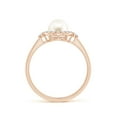 thumbnail image 2 of ANGARA Freshwater Cultured Pearl Halo Engagement Ring in 14K Rose Gold for Women | June Birthstone, Birthday, Anniversary, Jewelry Gift for Women | Pearl Ring, 2 of 12
