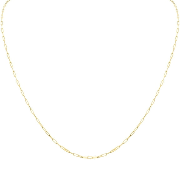 SZUL Women's 14K Yellow Gold 1.5MM Paperclip Necklace With Lobster Clasp - 20 Inch