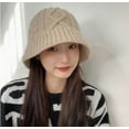 thumbnail image 2 of CoCopeanut Topi Rajutan Tebal Wanita Topi Nelayan Wol Hangat Topi Hip-Hop Skullies Aksesori Kostum Hadiah Topi Musim Dingin Femala Panamas, 2 of 6