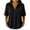 *Black, variant on Women's Waffle Knit Short Sleeve Henley Blouse, Ladies' Collared V-Neck Casual Tunic Top, Button Down Solid Color Shirt For Women,Purple,S-3XL