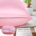 thumbnail image 6 of PiccoCasa Soft Silky Satin Pillowcases Zipper 2 Pack, Queen Blush, 6 of 8