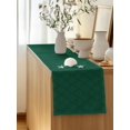 thumbnail image 5 of Table Runner 108 Inches Long for Kitchen Dining, Dark Green Plaid Dresser Scarf Farmhouse, Dining Table Decorations for Wedding/Parties, Country Vintage Abstract Striped Lattice 13 x 108 In, 5 of 8