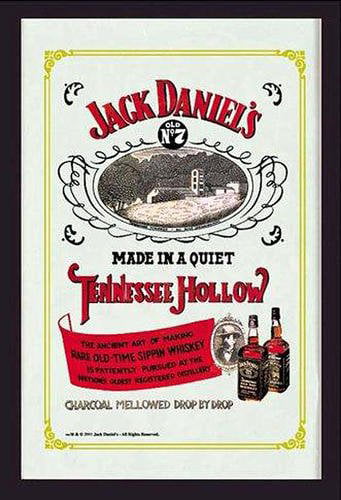 Jack Daniels Tennessee Hollow Nostalgie Barspiegel Spiegel Bar Mirror 22 x 32 cm 