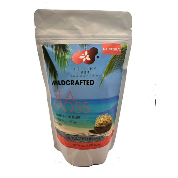 Healthy Herbs | Sea Moss Wildcrafted 100% Gold Jamaican Seamoss (8oz)