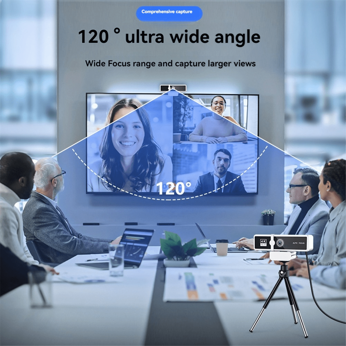 4K High Definition Computer Camera Network Live Broadcast High Definition Video Conference USB Camera White