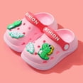 thumbnail image 2 of CAUYDY Kids Lightweight EVA Clog Sandals, 3D Dino Decor Closed Toe Convertible Back Strap Summer Slippers(L101-Pink,11.5), 2 of 5