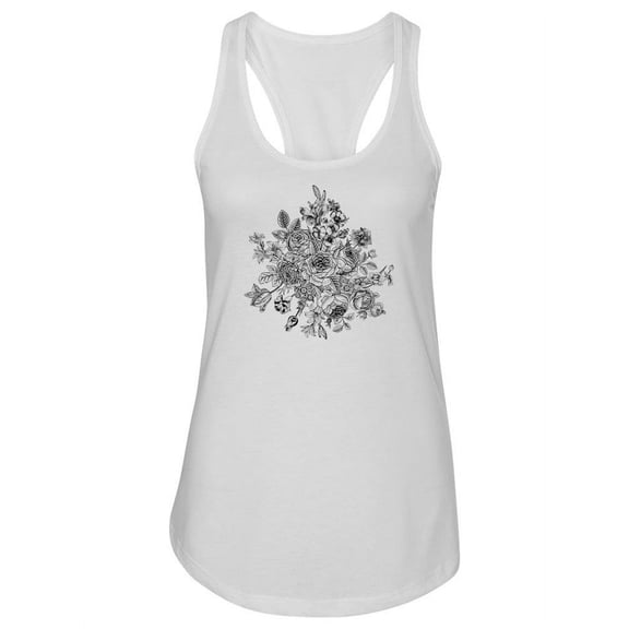 Bouquet Of Roses Sketch Tank Women -Image by Shutterstock, Female Small