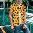 thumbnail image 6 of Hirioo Artistic Zebra Print Sunflower for Men's Baseball T-shirt Shirts Short Sleeve Casual Summer Button Stretch T Shirts,Size S-4XL-XX-Large, 6 of 7