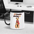 thumbnail image 2 of Happy Thanksgiving Airedale Terrier with Turkey Pumpkins Autumn Vibes 11oz Accent Two-tone Mug Dale Waterside Dog Lover Coffee Tea Cup - 12018, 2 of 5