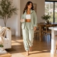 thumbnail image 2 of Conjunto pants deportivo para mujer de algodón Verde GAON, 2 of 6