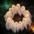 thumbnail image 3 of Halloween Decorations Outdoor DIY Ghost Wreath, Cute Lit Ghost Wreath Spooky Ghost Decoration, Cute Halloween Decor Indoor for front Door, Porch, Window, Wall, 3 of 5