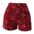 thumbnail image 6 of Siminsem Women's Linen Blend Bermuda Shorts High Waisted Button Front Shorts with Pockets Straight Leg Loose Fit Summer Beach Trousers Breathable Lightweight 2026, Wine, S, 6 of 6