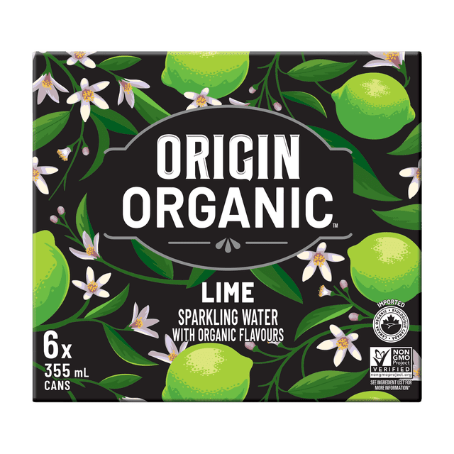 Origin Organic, Flavoured Sparkling Water, Lime
