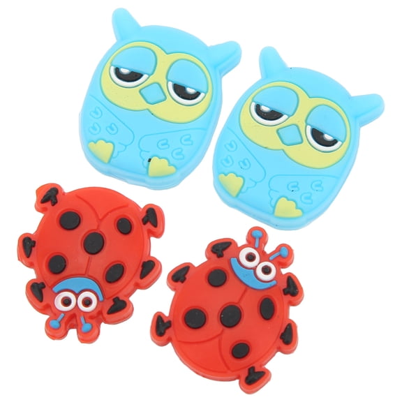 Tennis Racket , Comfortable Touch Tennis Dampeners Cartoon Pattern For Sports Red Ladybird 2.7cm/1.06in Owl 2.8cm/1.1in
