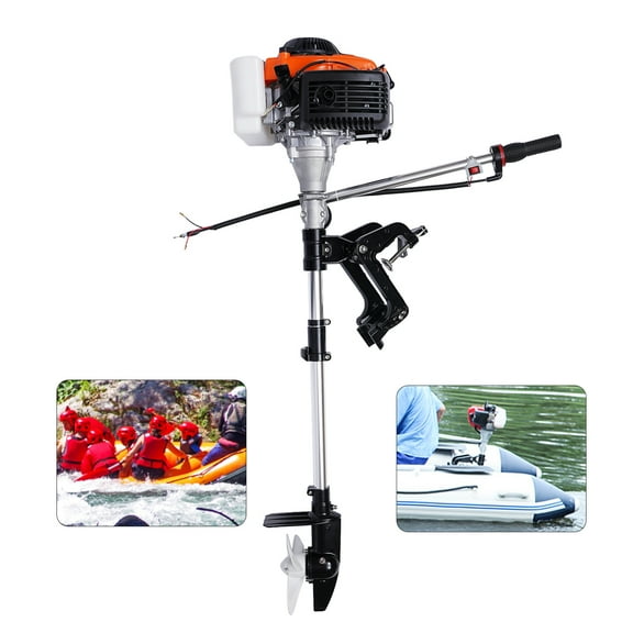 1.6KW 4 Stroke Outboard Boat Motor Propeller Fishing Boat Engine with Bracket 15km/h 53.2cc