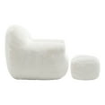 thumbnail image 6 of CASAROUND Bean Bag Chair, Comfy Bean Bag Sofa with Back Support, With Footstool,Faux Fur Bean Bag Chair for Adults and Kids, Stuffed Floor Sofa for Living Room, Bedroom, Apartment, White, 6 of 14